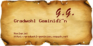 Gradwohl Geminián névjegykártya
